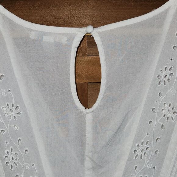 Society Amuse White Romper Women L Lace Button Closure Cover-Up - Picture 10 of 11